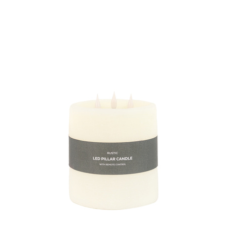 LED 3 Wick Candle Ivory 150x150x150mm