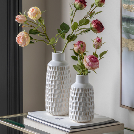 Reno Reactive Glaze Vase White (Set of 2)