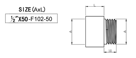 Przedłużka 1/2"x50mm, mosiądz