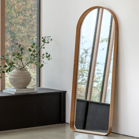 Helsinki Arch Leaner Mirror Oak 600x60x1600mm