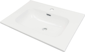 Umywalka ceramiczna wpuszczana z miejscem na baterię - 60 cm