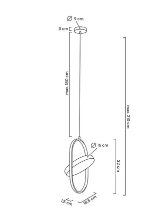 MOOSEE lampa wisząca SPINNER 19 czarna
