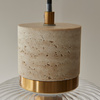 Travi Ribbed 1 Pendant Light Natural Travertine