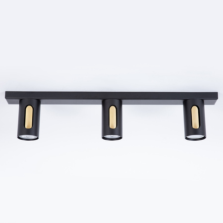 FLOW 3 plafon czarny/złoty