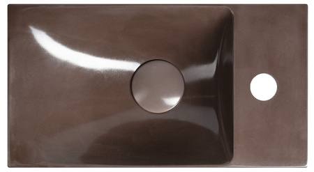 AGOS umywalka betonowa, 40x22cm, lewa/prawa, ciemnobrązowy półpołysk