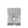 Lille Jacquard Stripe Throw Blue/Nat 1300x1700mm