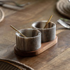 Novi Spoon and Pinch Pot Beige Marble 178x89x70mm