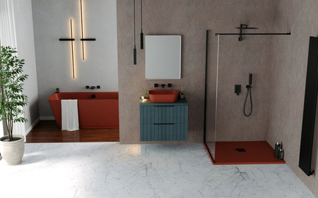 FLEXIA brodzik kompozytowy z możliwością docinania 130x90cm, brązowy mat
