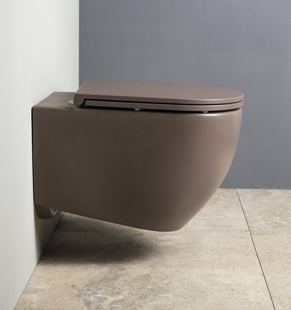 INFINITY miska WC wisząca, Rimless, 36,5x53cm, brązowy