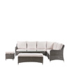 Zestaw ogrodowy ASCOT narożny – sofa + stół regulowany + ławka + puf, 9 osób