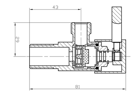 Zawór narożny 1/2"x3/8", okrągły, czarny mat
