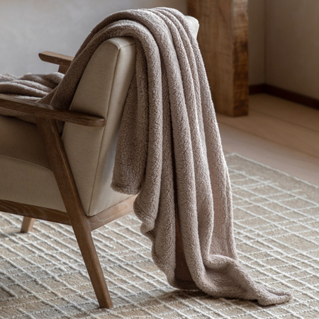 Teddy Fleece Throw Taupe 1300x1800mm