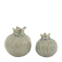 Pomegranates Sculpture Fennel Green Set of 2