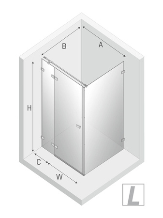 KABINA AVEXA GUNMETAL BRUSHED PROSTOKĄTNA L 100x120x200 CZYSTE 6mm ACTIVE SHIELD