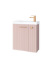 Szafka łazienkowa wisząca z umywalką 55 cm rose mat uchwyt miedź NOOK 010-SU55-10+TR41366