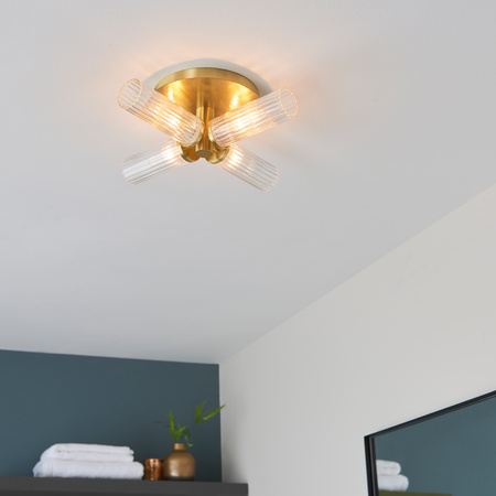 Talo Bathroom 4 Ceiling Light Brass
