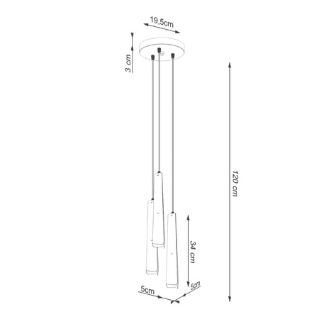 Lampa wisząca PRYSM 3P biała