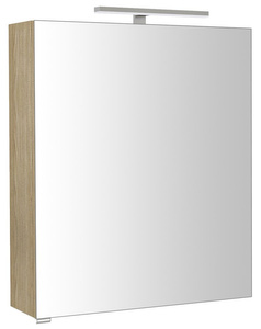 RIWA szafka z lustrem, oświetlenie LED, 60x70x17cm, wiąz Bardini
