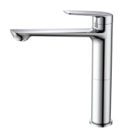 Bateria umywalkowa stojąca wysoka - nablatowa, chrom