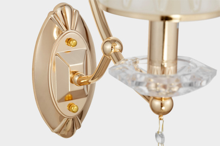 LAMPA ŚCIENNA KINKIET KRYSZTAŁOWY ZŁOTY DOMINNI W1