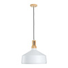 Lampa wisząca NORDIC WOODY biało drewniana 35 cm