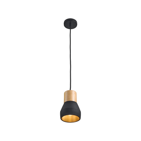 Lampa wisząca CONCRETE 12 cm- czarny beton, drewno