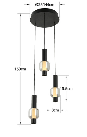 6224-0310 Lampa wisząca trójka RONDA