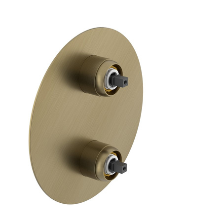 ULTRAMIX korpus do baterii prysznicowej podtynkowej, 3 wyjścia, obrotowy przełącznik, złoto mat