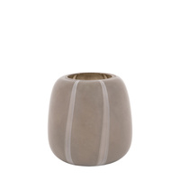Claro Stripe Glass Vase Taupe 200x200x200mm