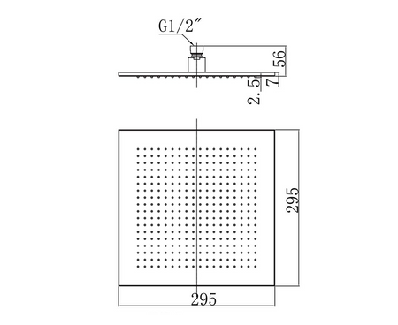 Deszczownia 300x300mm, chrom