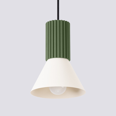 Lampa wisząca ESTRIA 1 beżowa/zielona oliwka