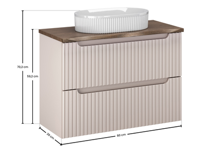 Zestaw meblowy 80cm z blatem i umywalką nablatową Beyond