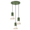 Lampa wisząca ESTRIA 3P beżowa/zielona oliwka