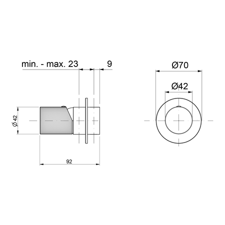 ULTRATAP bateria prysznicowa podtynkowa, 1 wyjście, czarny matt