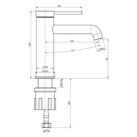 KAJA bateria umywalkowa, czarny mat