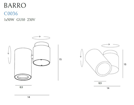 MAXLIGHT C0036 LAMPA SUFITOWA BARRO I BIAŁA
