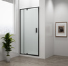 EASY BLACK drzwi prysznicowe obrotowe 880-1020mm, szkło brick