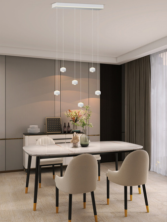 7039-608 Lampa wisząca szóstka QUIBERON biała