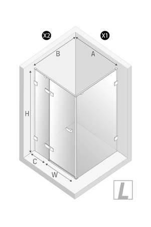 Kabina prysznicowa OXIA GUNMETAL BRUSHED 1D L prostokątna 80x70x200 szkło czyste 8mm Active Shield 2.0