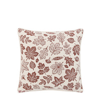 Autumn Leaf Chenille Cushion Cream 450x450mm
