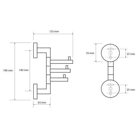 X-ROUND haczyk potrójny, obrotowy, chrom