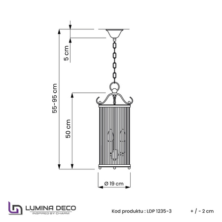 LAMPA WISZĄCA LOFT MOSIĘŻNA BOSTON W3