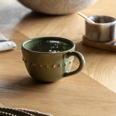 Organic Beaded Mug Olive (4pk) 145x110x80mm