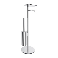 MODERN PROJECT stojak na papier i szczotkę toaletową z półką, chrom połysk