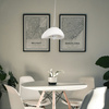 Lampa wisząca STONE 30 cm - biała lampa w stylu japandi