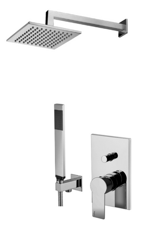 Zestaw natryskowy podtynkowy L-400mm 25x25cm SLIM