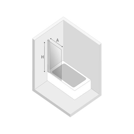 PARAWAN NAWANNOWY NEW SOLEO U 100x140 CZYSTE 6mm ACTIVE SHIELD