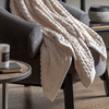 Jacquard Velvet Knitted Throw Natural 1500x2000mm