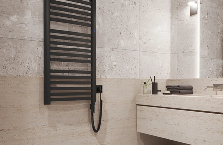 Instal Projekt Retto Electro Grzejnik elektryczny  40x140 cm czarny mat/black mat RETE-40/140C31+GH-06C2