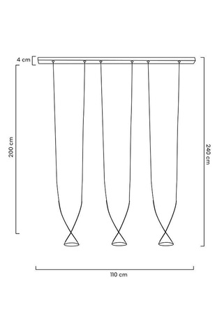 MOOSEE lampa wisząca ATLAS 3 czarna